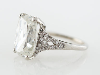 Vintage 5 Carat Cushion Cut Diamond Engagement Ring