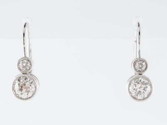 Deco Style Diamond Earrings 1 Carat in Platinum
