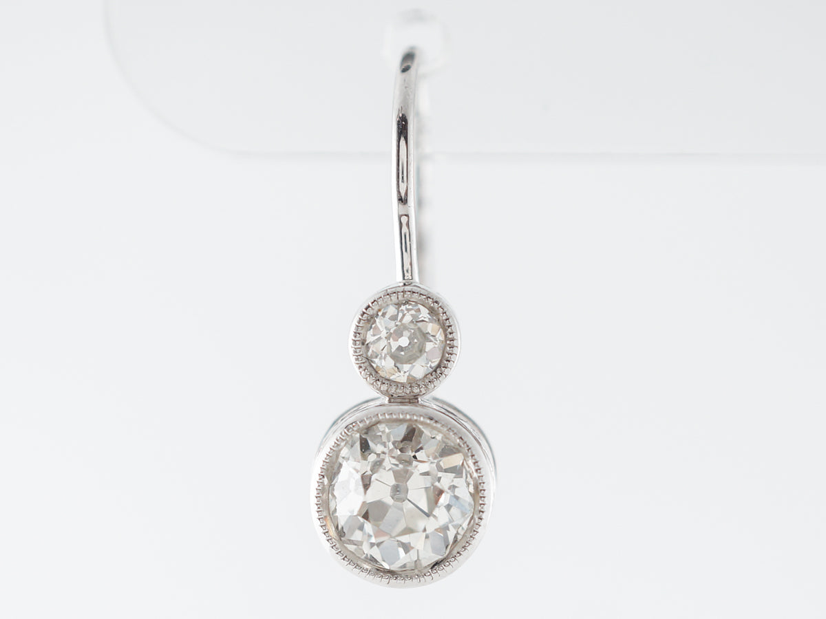 Deco Style Diamond Earrings 1 Carat in Platinum