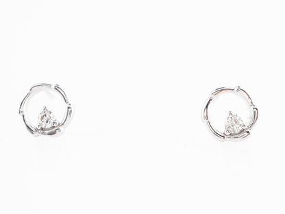 Delicate Diamond Hoop Earrings in 14k White Gold