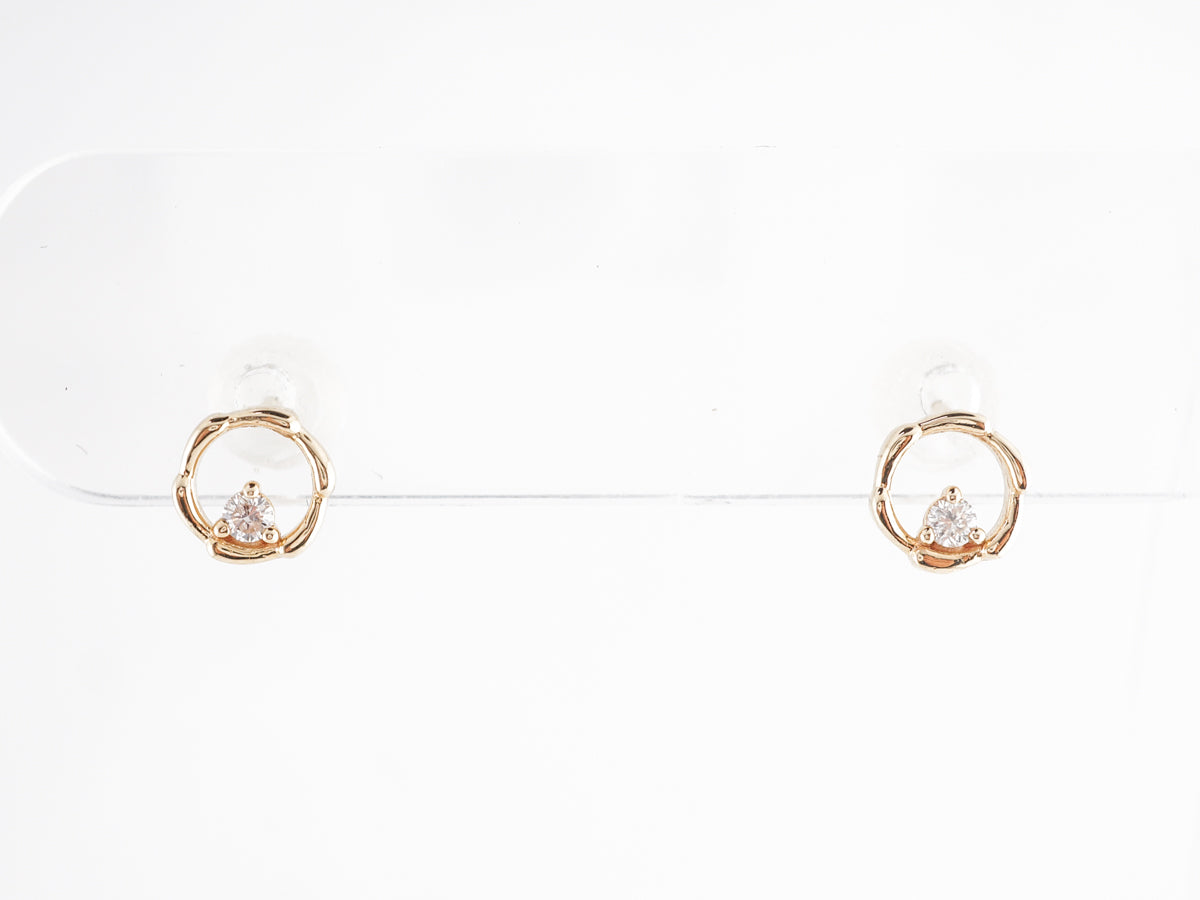 Light Diamond Hoop Earrings in 14k Yellow Gold