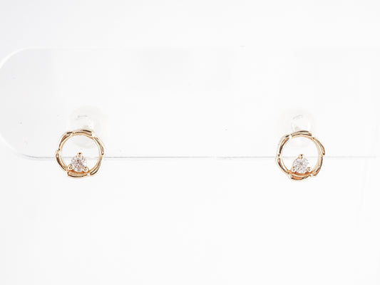 Light Diamond Hoop Earrings in 14k Yellow Gold