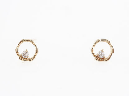 Light Diamond Hoop Earrings in 14k Yellow Gold