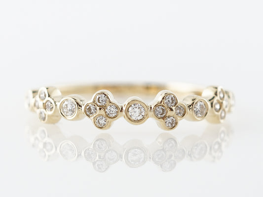 Yellow Gold Bezel Diamond Wedding Band