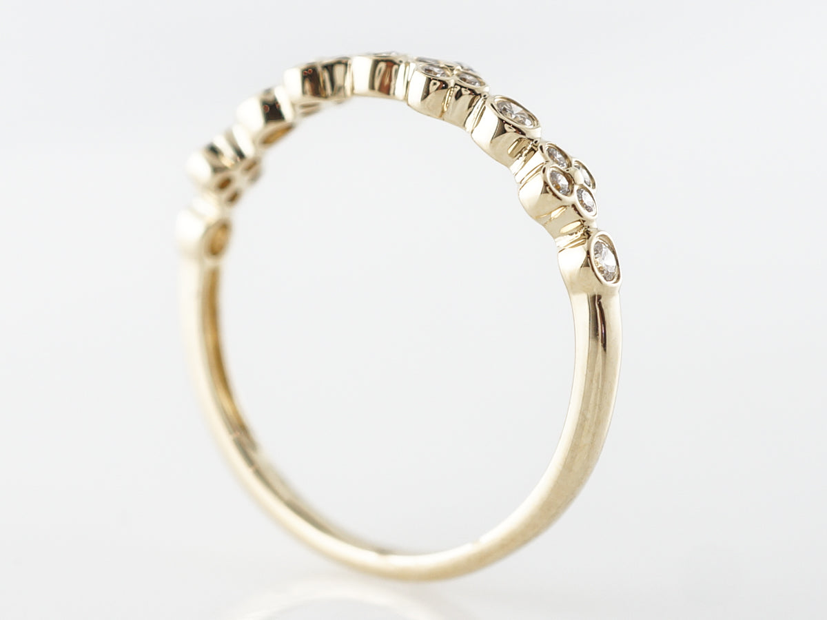 Yellow Gold Bezel Diamond Wedding Band