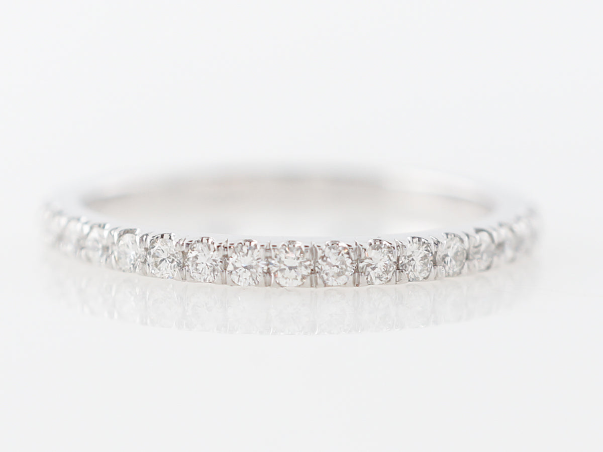 Thin Prong Set Diamond Wedding Band in Platinum