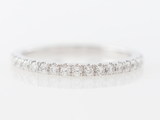 Thin Prong Set Diamond Wedding Band in Platinum