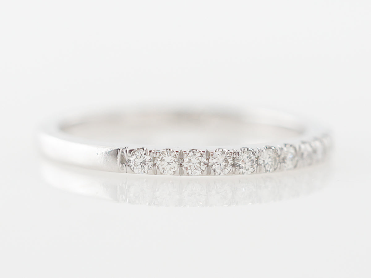 Thin Prong Set Diamond Wedding Band in Platinum