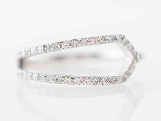 Modern Geometric Diamond Ring in 18k White Gold