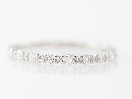 Half Carat Diamond Eternity Wedding Band in 18k White Gold