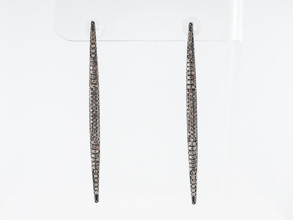 Sterling Silver Diamond Drop Earrings .67 Carats