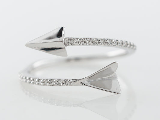 Diamond Arrow Ring in 18 Karat White Gold
