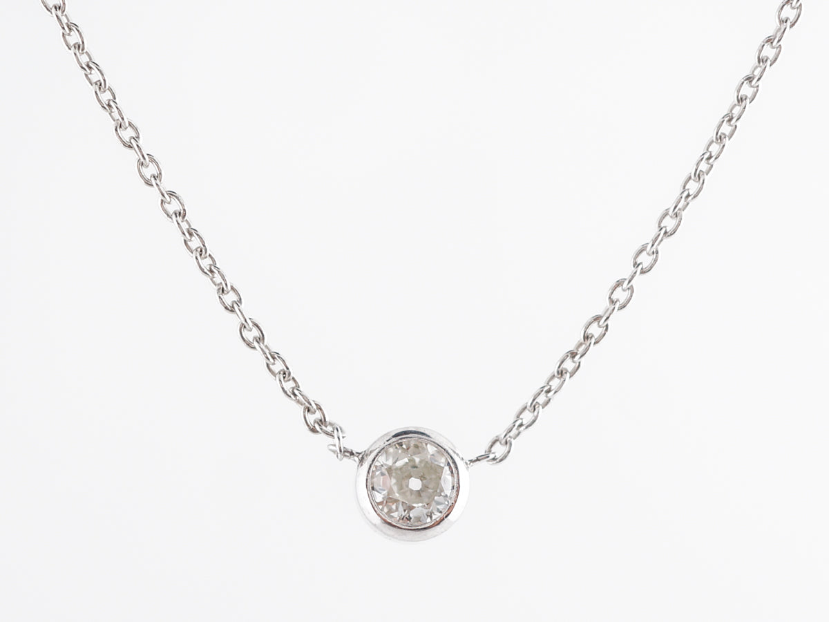 Diamond Bezel Necklace in 14K White Gold