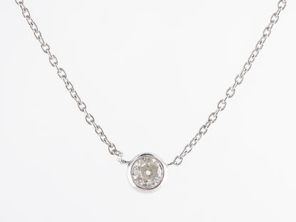 Diamond Bezel Necklace in 14K White Gold