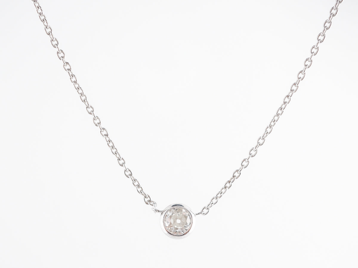 Diamond Bezel Necklace in 14K White Gold