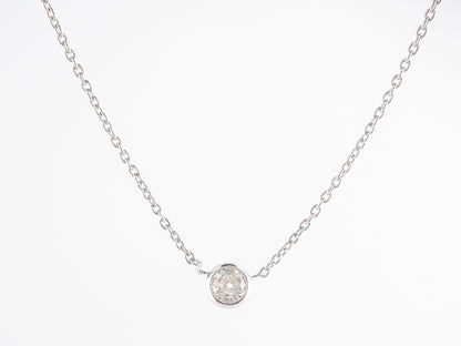 Diamond Bezel Necklace in 14K White Gold