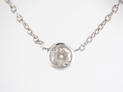 Diamond Bezel Necklace in 14K White Gold