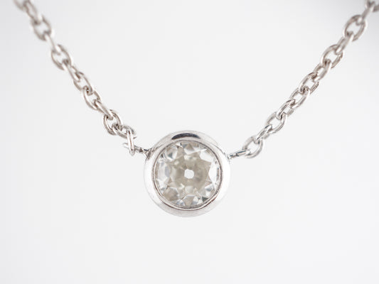 Diamond Bezel Necklace in 14K White Gold