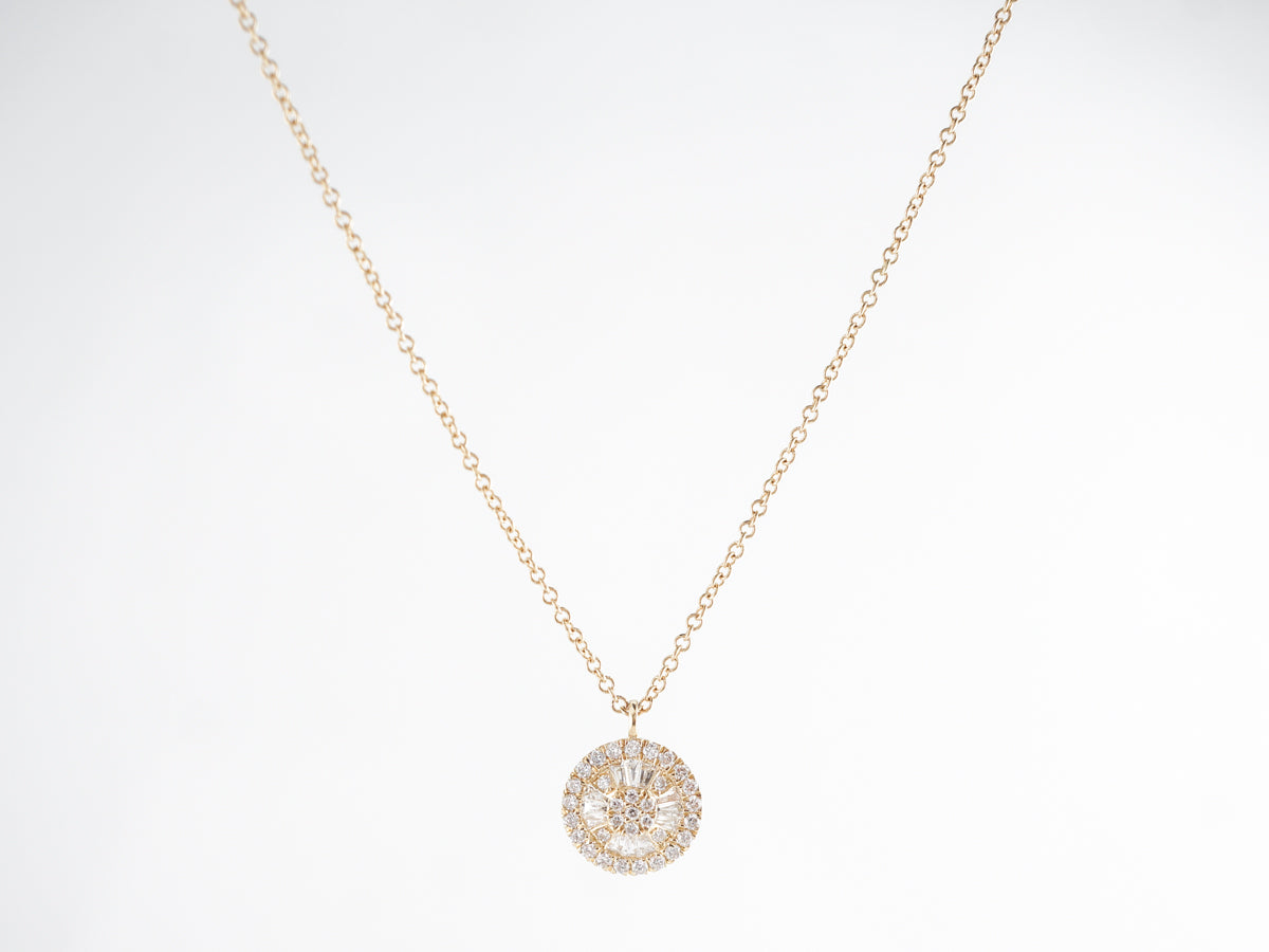Cluster Diamond Pendant Necklace in 18k Yellow Gold