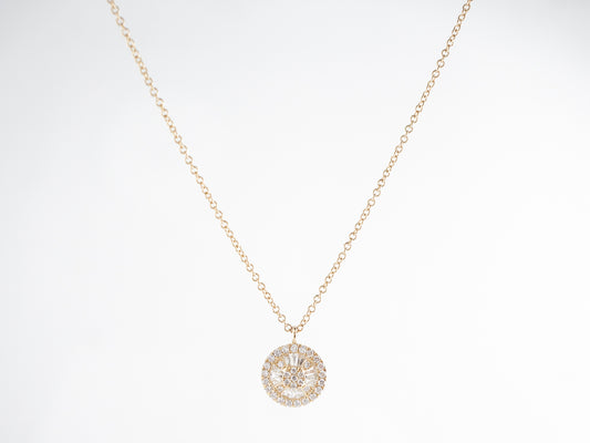 Cluster Diamond Pendant Necklace in 18k Yellow Gold