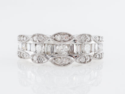 Diamond Cluster Stacking Band in 14k White Gold
