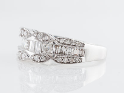 Diamond Cluster Stacking Band in 14k White Gold