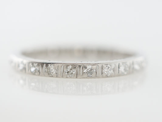 Antique Eternity Wedding Band w/ Diamonds Platinum