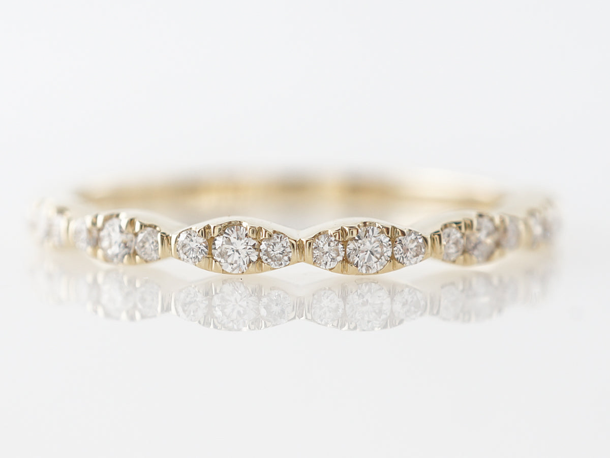 Pave Diamond Wedding Band in 14k Yellow Gold