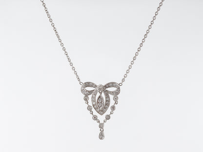 Art Deco Style Diamond Necklace in 18k White Gold