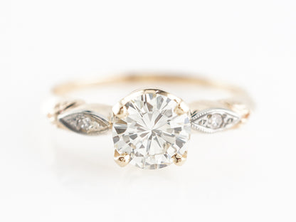 Diamond Solitaire Two-Tone Engagement Ring in 14k