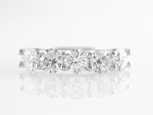 Five Stone Diamond Band in 14k White Gold