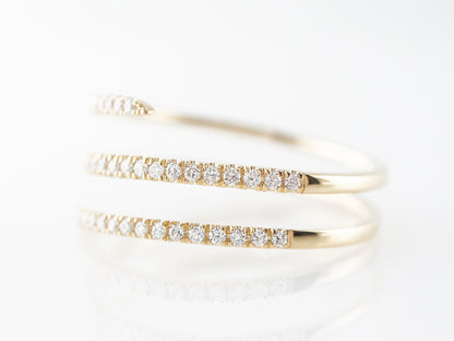 Triple Stacking Ring w/ Diamonds in 18k Yellow Gold