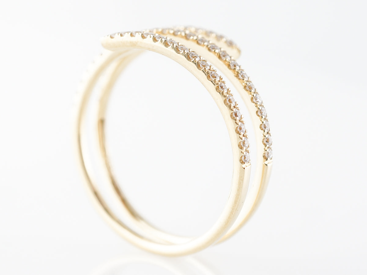 Triple Stacking Ring w/ Diamonds in 18k Yellow Gold