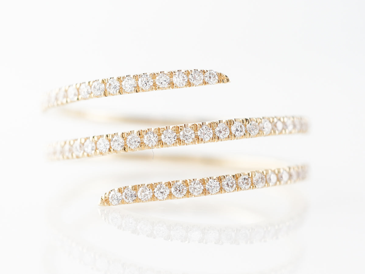 Triple Stacking Ring w/ Diamonds in 18k Yellow Gold