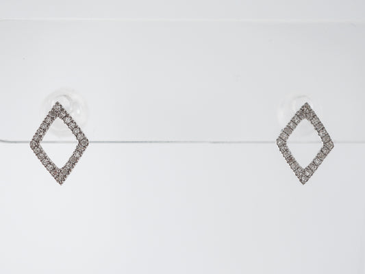 Triangular Diamond Stud Earrings in 18k White Gold