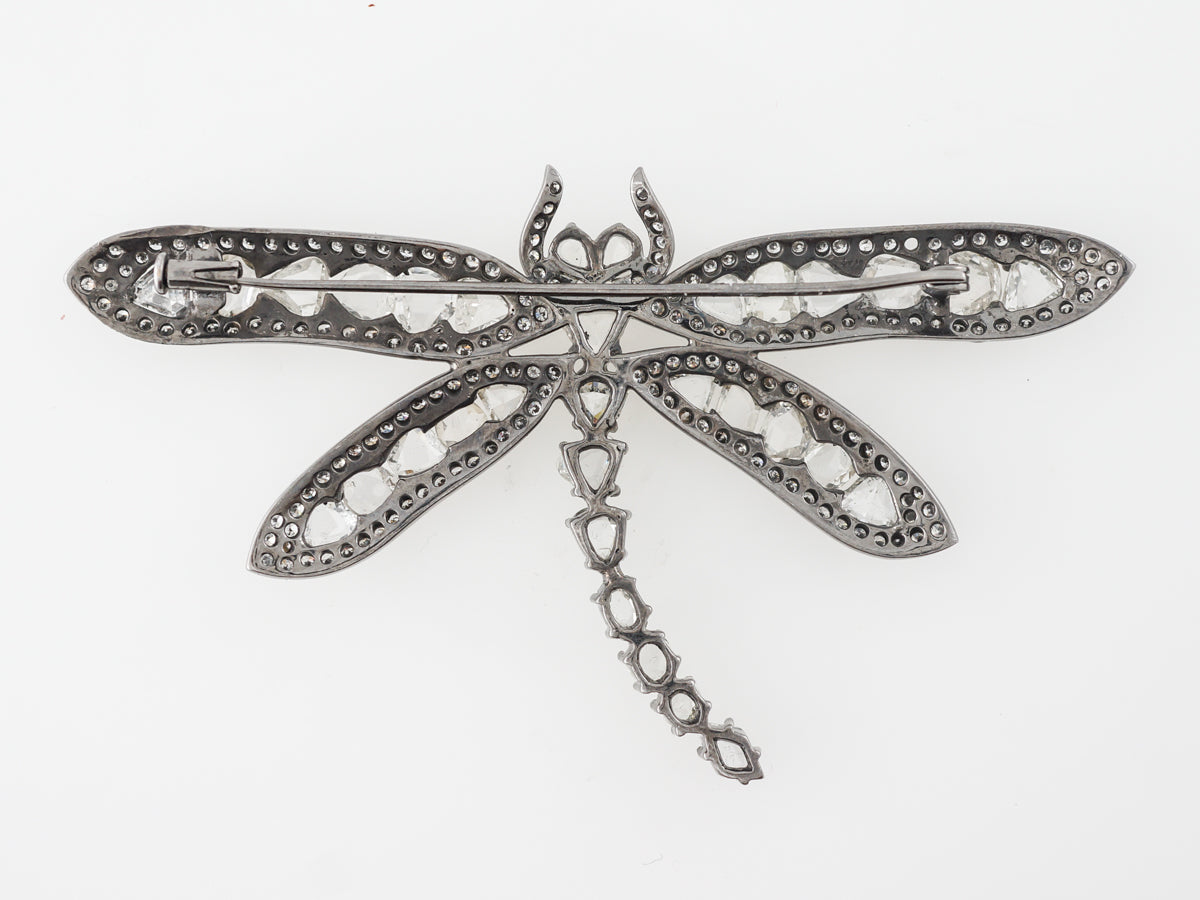 Dragonfly Brooch w/ Diamonds in 18k White Gold