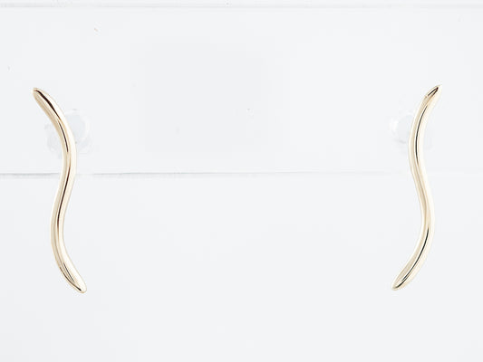 Ear Climber Earrings Modern in 14k Yellow Gold