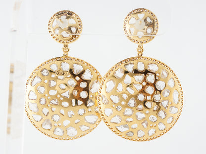 ***RTV***Earrings Modern 19.46 Rose Cut Diamonds in 18K Yellow Gold