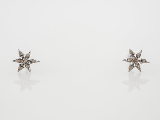 Earrings Modern .04 Round Brilliant Cut Diamonds in Sterling Silver