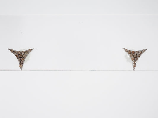 Earrings Modern .13 Round Brilliant Cut Diamonds in Sterling Silver