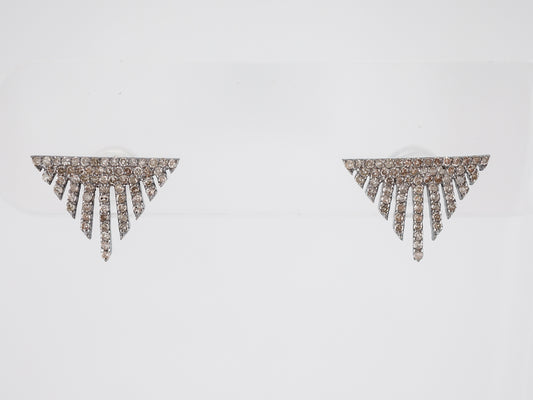 Earrings Modern .18 Round Brilliant Cut Diamonds in Sterling Silver