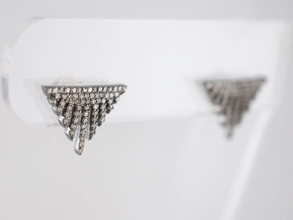 Earrings Modern .18 Round Brilliant Cut Diamonds in Sterling Silver