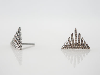 Earrings Modern .18 Round Brilliant Cut Diamonds in Sterling Silver