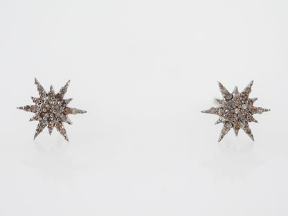 Earrings Modern .25 Round Brilliant Cut Diamonds in Sterling Silver