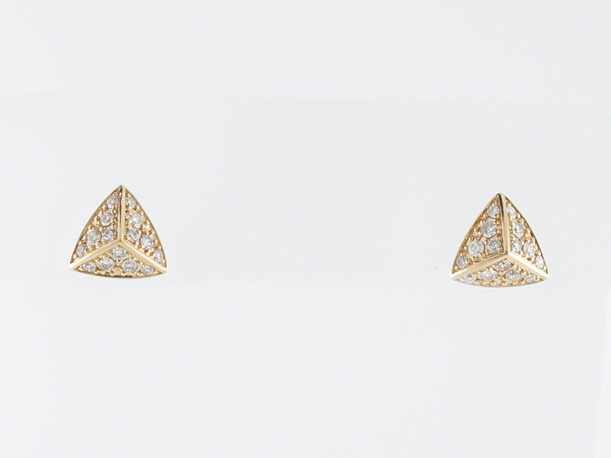 Earrings Modern .36 Round Brilliant Cut Diamonds in 14K Yellow Gold
