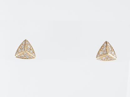 Earrings Modern .36 Round Brilliant Cut Diamonds in 14K Yellow Gold