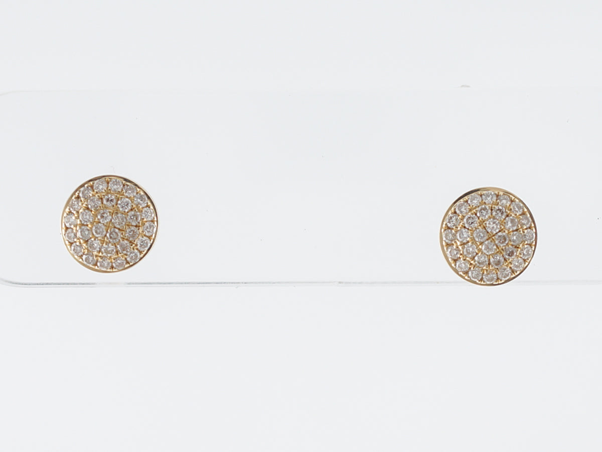 Earrings Modern .37 Round Brilliant Cut Diamonds in 14k Yellow Gold