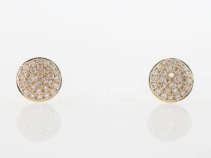 Earrings Modern .37 Round Brilliant Cut Diamonds in 14k Yellow Gold