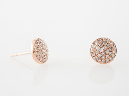 Earrings Modern .38 Round Brilliant Cut Diamonds in 14k Rose Gold