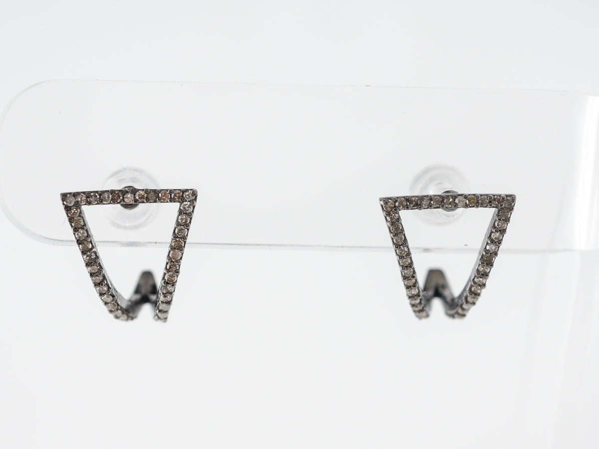 Half Carat Diamond Earrings in Sterling Silver